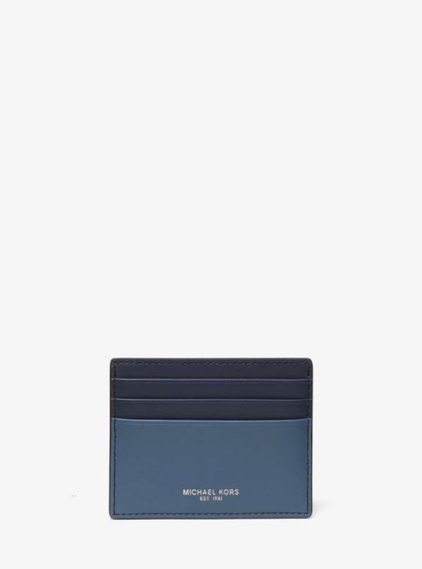 Panske Penazenky Michael Kors Odin Tall Leather Card Case Indigo Námornícka Modrá - Doplnky Michael Kors Obchod | PHZUM-9482